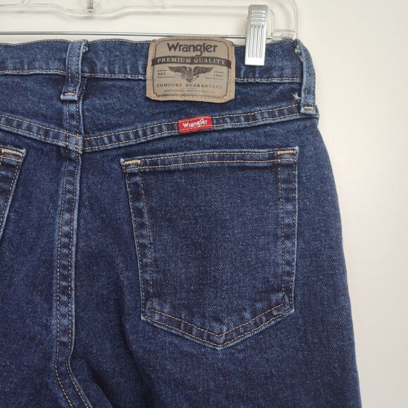 Wrangler Straight Fit Jeans Men's Size 29 x 30 Dark Wash Blue - Picture 7 of 9